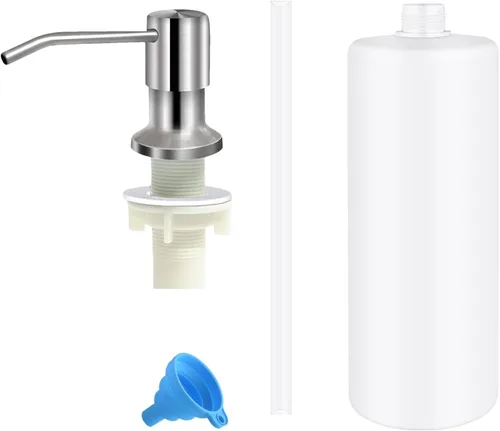 Miniatura 7 de Dispensador de jabón para fregadero de cocina, dispensador de jabón integrado de acero inoxidable Cabezal de bomba de encimera, dispensador