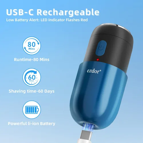 Miniatura 3 de Mini afeitadora eléctrica, maquinilla de afeitar eléctrica portátil para hombres y mujeres, mini afeitadoras recargables USB-C, maquinillas