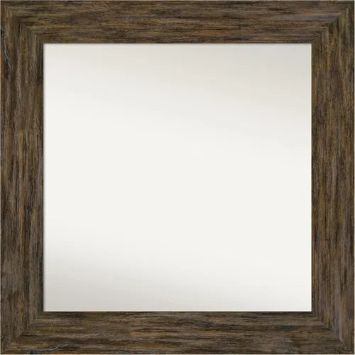 Miniatura 92 de Amanti Art Espejo personalizado, espejo de baño marrón Fencepost, espejo de pared o espejo de tocador de baño sobre el fregadero (27 x 27 pulgadas)