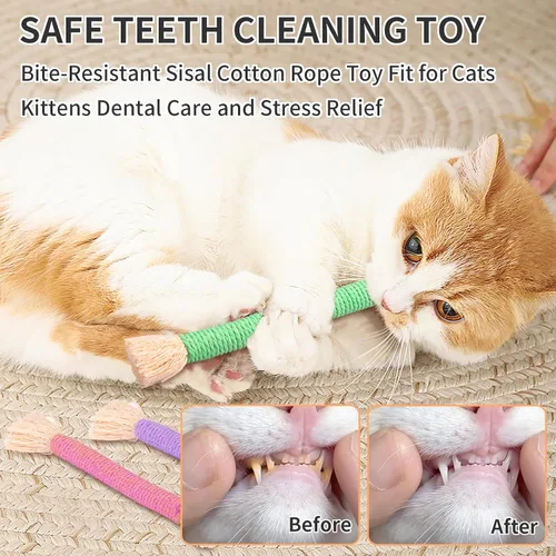 Miniatura 3 de Retro Shaw 6 piezas de juguetes para gatitos, cuerda para masticar, juguetes seguros para gatos de interior, juguete interactivo recargable