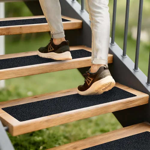 Miniatura 9 de LifeGrip - Cinta antideslizante para peldaños de escalera (15 unidades), antideslizante, transparente, para peldaños de madera en interiores
