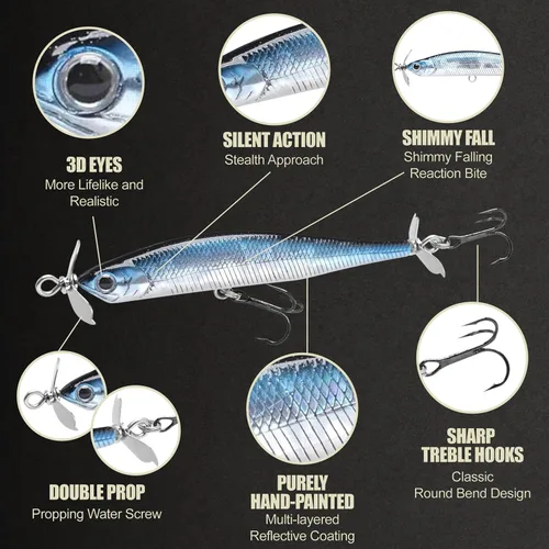 Miniatura 3 de LUCKY CRAFT Puntero de tornillo 80, cebo de pesca Jerkbait