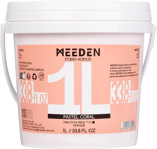 Miniatura 19 de MEEDEN Pintura acrílica blanca de titanio: 1 l/33.8 oz pinturas acrílicas brillantes de cuerpo pesado - Pintura blanca gruesa para lienzo, Blanco