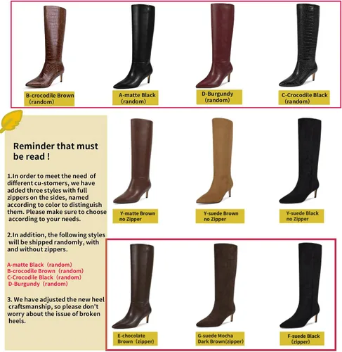 Miniatura 34 de wetkiss Botas altas hasta la rodilla para mujer, con tacón de gatito y diseño de punta puntiaguda, clásicas y sexys