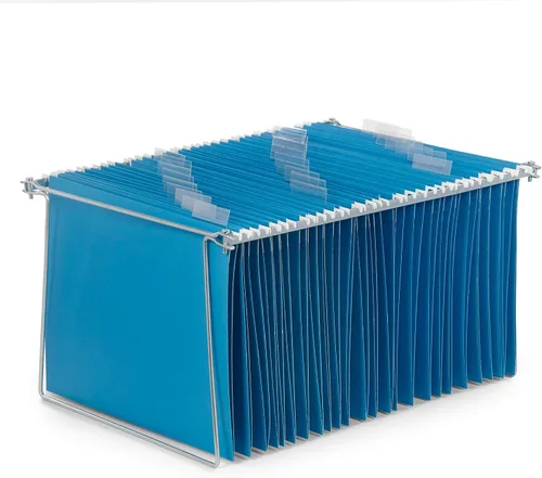 Miniatura 4 de Barras de archivo colgantes Blue Summit para archivador, tamaño carta, 13x17.5, barras de soporte para archivos de metal en escritorio, inserto