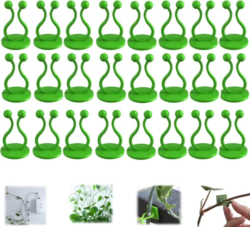 Miniatura 8 de HISKI Clips de pared para escalada de plantas, fijador de plantas verdes con gancho autoadhesivo, clips de pared para plantas trepadoras, clips