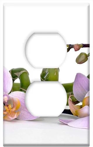 Cubierta de salida de placa de interruptor - Orchid Orchid Flower Bamboo Luck Bamboo Relaxation