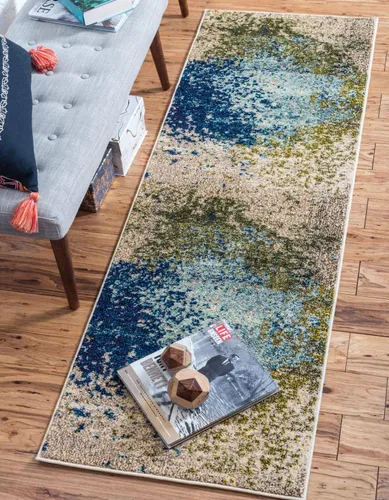 Miniatura 17 de Unique Loom Estrella Collection - Alfombra de área Vella (9' x 12' 2" Rectángulo Azul/Gris)