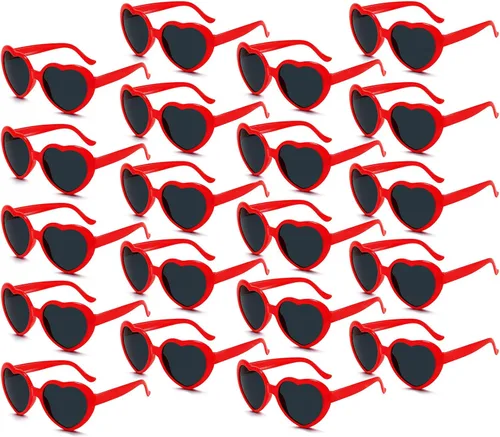 Pibupibu 1020 paquetes de gafas de sol al por mayor de colores neón corazón estilo retro fiesta favores