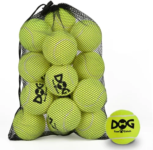 INSUM Pelotas Chirriantes para Perros - Pelotas de Tenis Chirriantes para Perros, Amarillo | Mediano - 6.35 cm, 20 Unidades