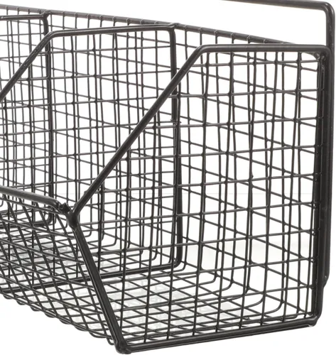 Miniatura 4 de Estante de almacenamiento de cocina montado en la pared para cebollas, jengibre y ajo, organizador de especias de metal negro con soporte de esponja