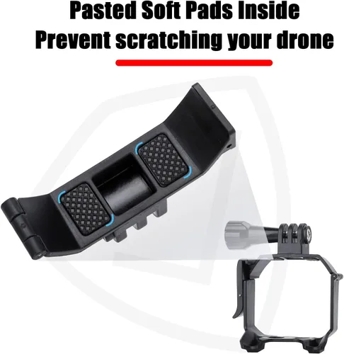 Miniatura 4 de Mini 3 Pro Adaptador Mount Bundle para DJI Mini 3 Pro Drone Action 2 para Gopro Hero 10/9/8 Insta360 Go 3/2/1 Cámaras Soporte Extendido Accesorios
