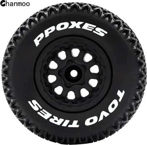 Miniatura 9 de Ruedas y neumáticos para camión de campo corto 1/10 a control remoto con neumáticos hexagonales de 0.472 in a escala 1:10 para automóvil todoterreno