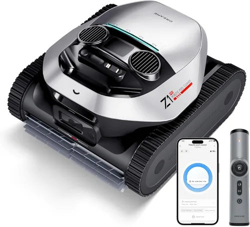DREAME Z1 Pro Limpiador robótico de piscinas inalámbrico, control remoto LiFi, succión de 8000 GPH, limpieza horizontal a nivel del agua,