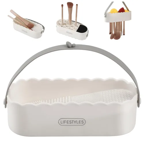 Miniatura 10 de DUcare Limpiador de brochas de maquillaje, brochas de maquillaje, limpiador de jabón sólido con eliminación de color, esponja de limpieza, limpiador