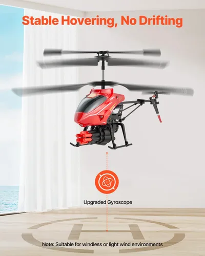 Miniatura 3 de VEVOR Helicóptero RC, helicóptero de control remoto volador de 2.4 GHz con modo de disparo, avión RC de 3.5 canales para niños, retención