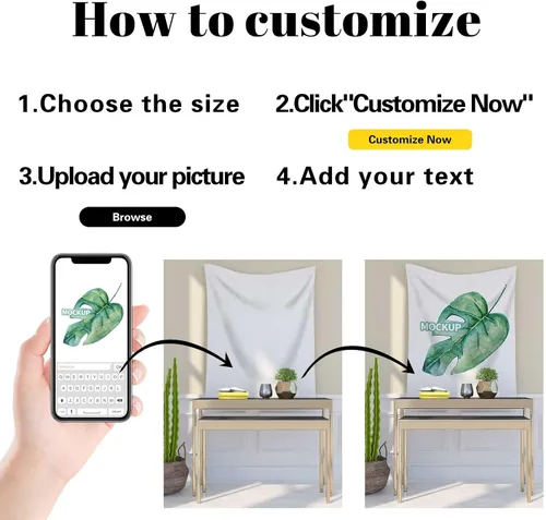 Miniatura 3 de AUBAO Tapiz personalizado/telón de fondo personalizado/tapices personalizados/tapices divertidos/tapiz decorativo (30 x 40 pulgadas)