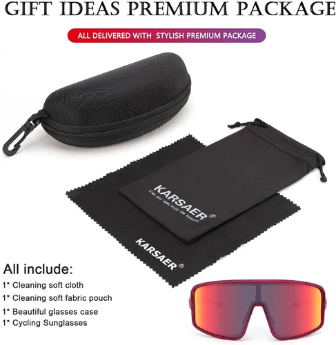 Miniatura 6 de Karsaer Vision - Gafas de sol deportivas para hombres y mujeres, gafas de sol de béisbol para jóvenes, niños, adolescentes y niñas Rojo