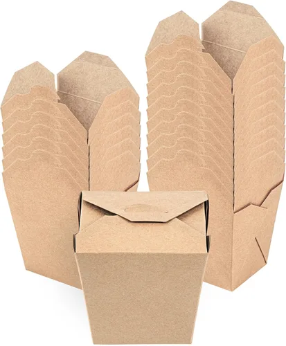 Miniatura 26 de Restaurantware Cajas chinas para llevar, paquete de 25 cajas de 8 onzas, resistentes a la grasa, contenedores de comida para llevar, desechables