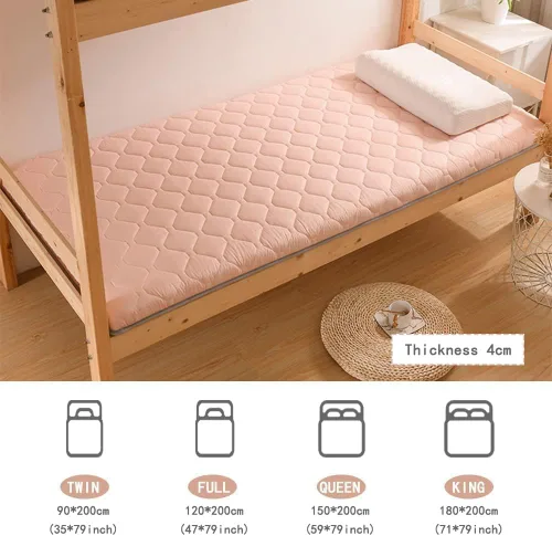 Miniatura 11 de Colchón japonés mejorado, tapete portátil de tatami para campamento, colchón plegable tamaño individual/individual/Queen/King, colchón de cama