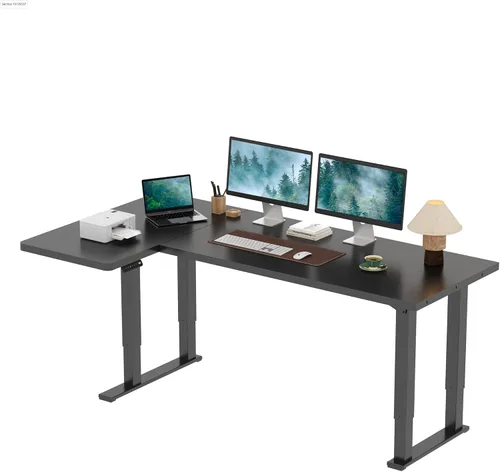 Miniatura 21 de SANODESK Escritorio de pie de 4 patas, escritorio eléctrico ajustable en altura con ajustes preestablecidos de memoria para oficina en casa, Blanco