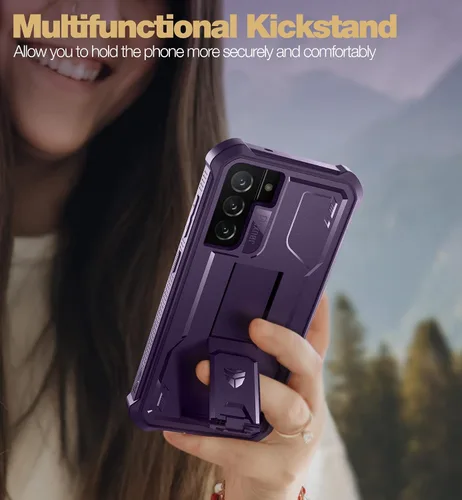 Miniatura 5 de Dexnor Funda para Samsung Galaxy S21 FE, [protector de pantalla y soporte integrados] Protección de grado militar resistente a prueba de golpes
