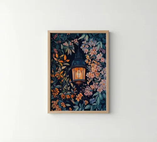 Miniatura 39 de Póster de Arte de Luna Llena, Estilo William Morris Retro de Mediados de Siglo Botánico Victoriano Academia Oscura Decoración Gótica Galería 10a