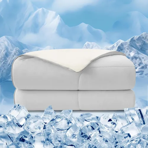 Miniatura 13 de EMME Q-Max> 0.45 - Edredón refrescante de tela fría de doble cara para durmientes acalorados, edredón de verano transpirable para suéter de noche