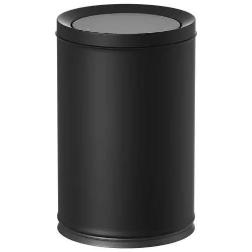 Bote de basura negro de 2.4 galones con tapa, tapa oscilante, cubo doble, papelera pequeña, cubo de basura moderno para baño, dormitorio, oficina,