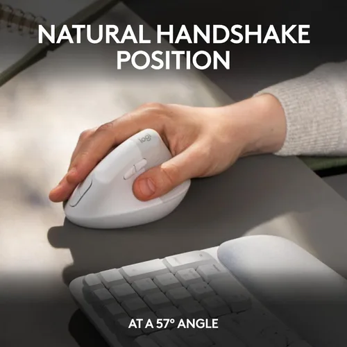 Miniatura 5 de Logitech Wave Keys - Teclado ergonómico inalámbrico con reposamanos acolchado para múltiples sistemas operativos + mouse Lift ergonómico vertical