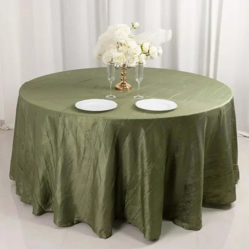 Miniatura 34 de Tableclothsfactory Mantel rectangular de tafetán arrugado de acordeón azul polvoriento, de 60 x 102 pulgadas, perfecto para ceremonias de boda