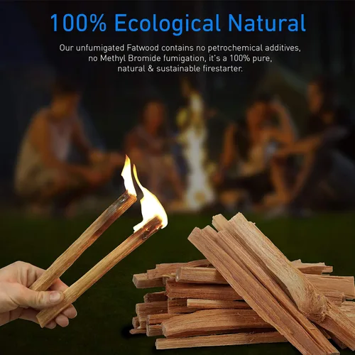 Miniatura 3 de EasyGoProducts Eco-Stix Fatwood Astillas Encendedor de Fuego Palitos de Leña 100% Orgánico Iniciador de Fuego para Estufas de Leña, Chimeneas, 02