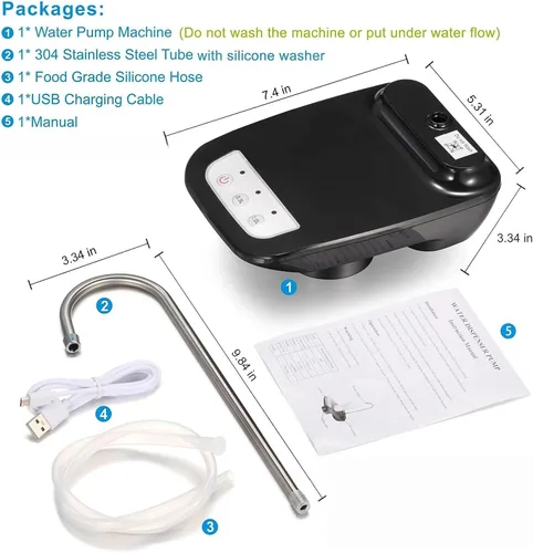 Miniatura 6 de Bomba dispensadora de agua potable de 5 galones, bomba eléctrica automática para botellas de agua potable de 1 a 5 galones para garrafones de agua