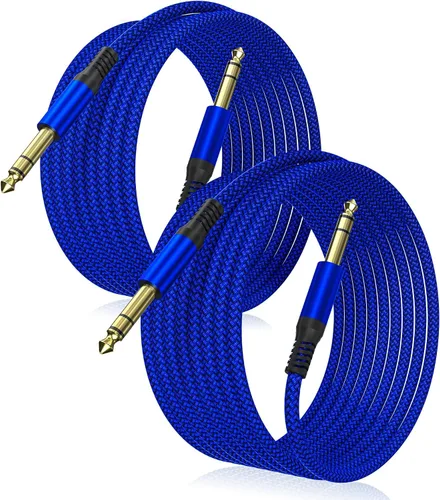 Miniatura 9 de Elebase - Cable macho recto de interconexión TRS de 1/4 de pulgada, de 0.25 pulgadas, guitarra eléctrica, bajo, teclado, mezclador, amplificador