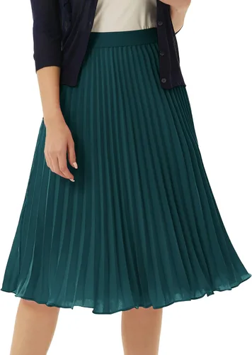Miniatura 35 de GRACE KARIN - Falda plisada de gasa para mujer, con cintura alta y elástica, vuelo, corte acampanado y longitud por debajo de la rodilla