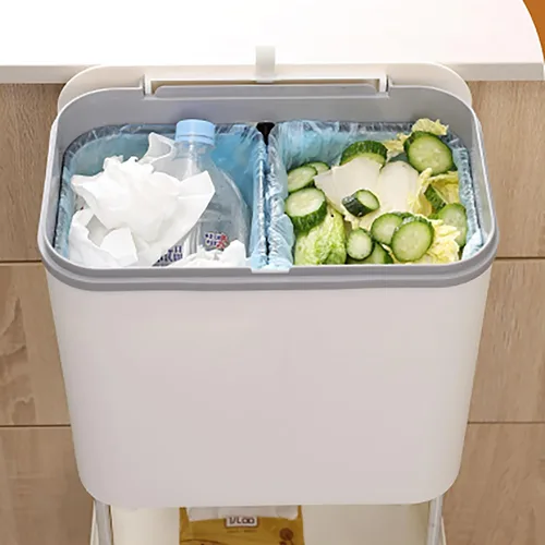 Miniatura 5 de Papelera extraíble de compost para cocina, compostador, papelera extraíble para cocina del hogar, papelera multifuncional en capas, papelera Naranja