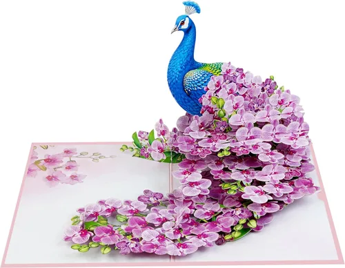 Miniatura 9 de Tarjetas de cumpleaños 3D de flor de cerezo para mujer, tarjeta desplegable para el día de la madre, aniversario 3D, día de San Valentín, regalos