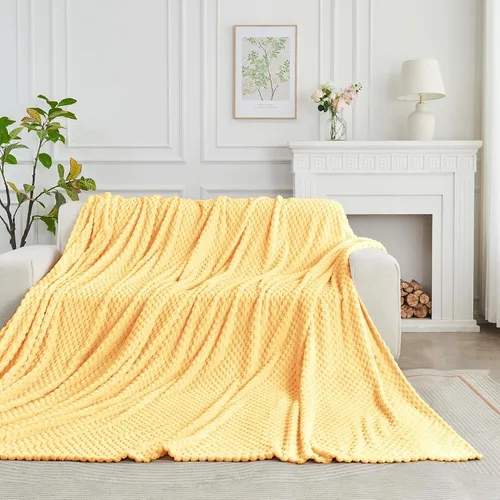 Miniatura 9 de FY FIBER HOUSE Manta de Vellón para Sofá 300GMS Súper Suave de Felpa Difusa Mantas y Cobijas para Sofá Cama Oficina, 40x50 Pulgadas, Beige