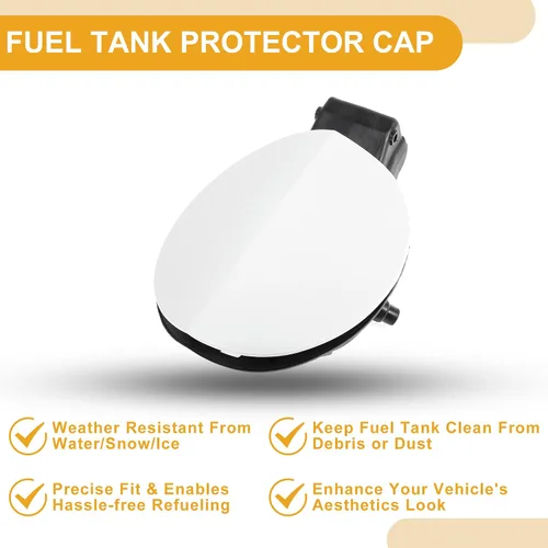 Miniatura 4 de Tapa de la puerta del depósito de combustible para Volkswagen CC 2006-2012 Llenadora de combustible Flap Cover Bolt Type No.3C8809857C ABS blanco