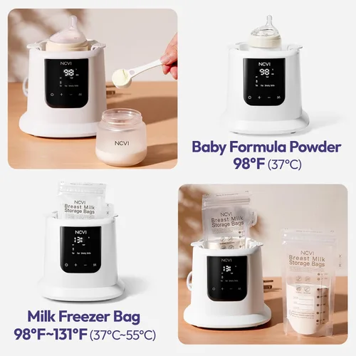 Miniatura 6 de NCVI Calentador de leche para bebé, calentamiento rápido de 3 minutos, 8 en 1, calentador de bolsas de leche materna para bebés con temporizador