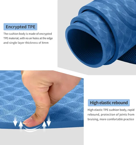 Miniatura 3 de Tapete de cuerda de saltar de 8/20/1.181 in, tapete de ejercicio duradero, antideslizante, tapete de entrenamiento con cuerda de saltar y bolsa