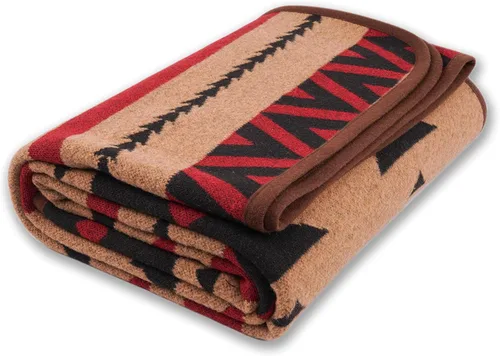 Miniatura 15 de PuTian Manta de lana merina, 63 x 51 pulgadas, color naranja bohemio, ideal para camping, al aire libre, eventos deportivos, supervivencia y kits