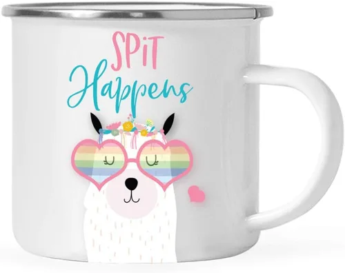 Miniatura 28 de Andaz Press Taza de café de acero inoxidable con temática de alpaca de 11 onzas, regalo de broma, colorido gráfico de llama bohemio, 1 paquete, taza