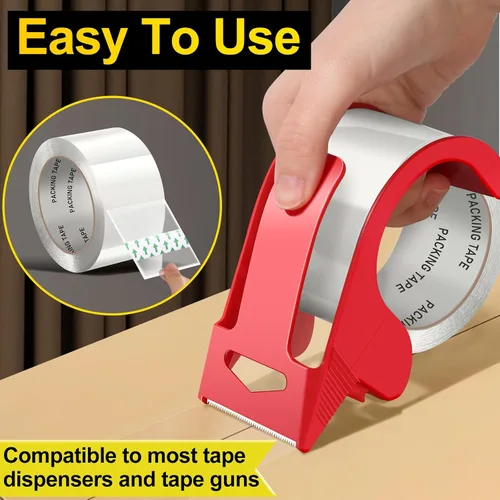 Miniatura 6 de Cinta de embalaje transparente, repuestos de cinta de embalaje resistente, 2 pulgadas x 65 yardas, cinta de envío de cinta de correo para envío