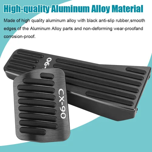 Miniatura 3 de LEXLEY 3 almohadillas antideslizantes de aluminio para pedal de freno de gas, cubiertas de pedal de acelerador sin perforación, solo para Mazda 2024