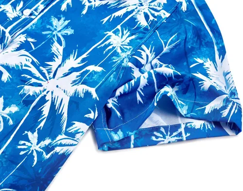 Miniatura 5 de EUOW - Camisas hawaianas para hombre de manga corta con botones, estampadas para la playa y el verano