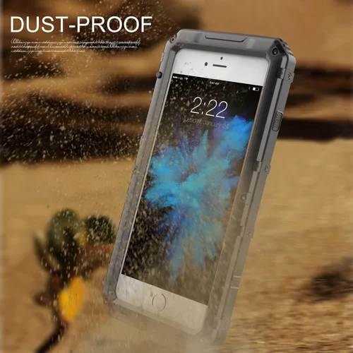 Miniatura 5 de Mitywah Funda impermeable para iPhone 7/iPhone 8 / iPhone SE 2020, funda de metal resistente de grado militar, protección de cuerpo completo
