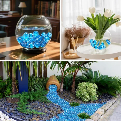 Miniatura 6 de Skyflame Diamantes de vidrio de fuego de 10 libras para paisajismo de chimeneas de hoguera, diamantes de fuego de vidrio reflectante de 1/2 pulgada