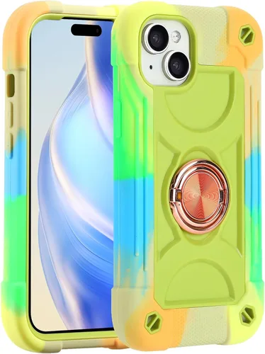 Miniatura 91 de MARKILL Funda compatible con iPhone 15 de 6.1 pulgadas con soporte integrado, [grado militar resistente de cuerpo completo] protección contra Rosa