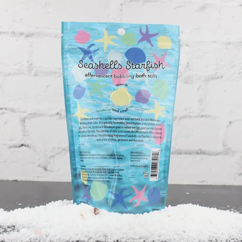 Miniatura 3 de Primal Elements Sal marina desintoxicante, sales de aromaterapia burbujeantes, conchas marinas y estrellas de mar, bolsa resellable de 12 onzas